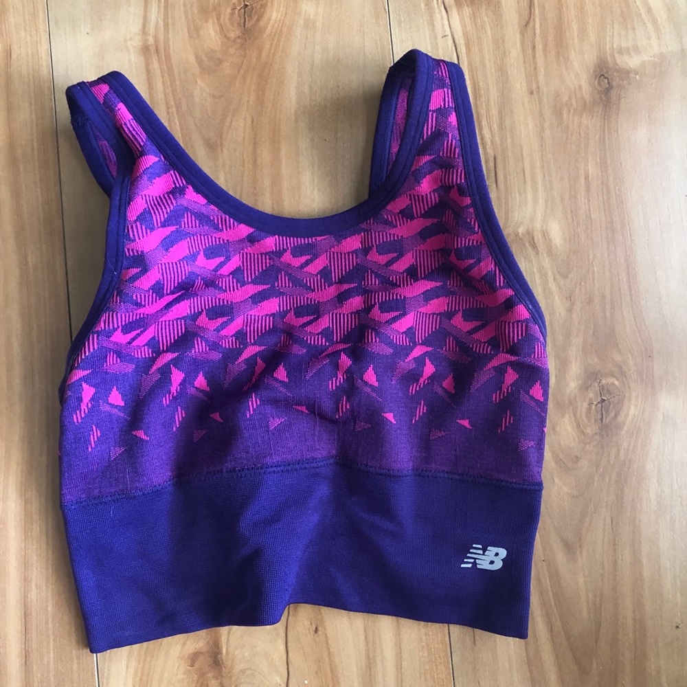 New Balance sports bra pink purple size s